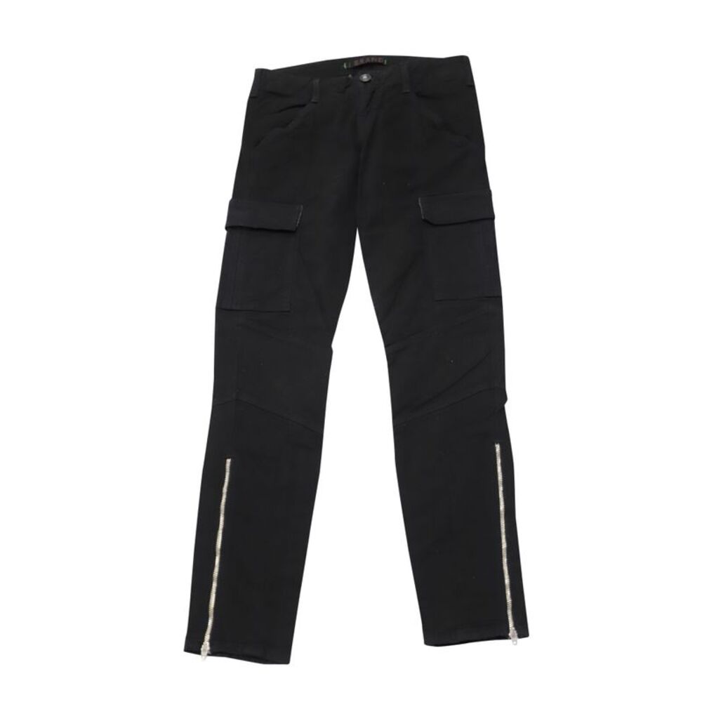 J Brand Houlihan Cargo Pants with Ankle Zip in Black Cotton